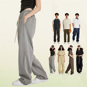Custom Printing Blank Straight Wide Leg Flared Sweatpants <b>Men</b> Women'<b>s</b> Cotton Joggers Sports Pants for <b>Men</b> - Product Image 4