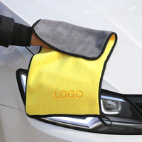 Serviette en microfibre double couche épaisse 400-800 GSM, séchage rapide, haute absorption d'eau, pour lavage de voiture, vente en gros usine