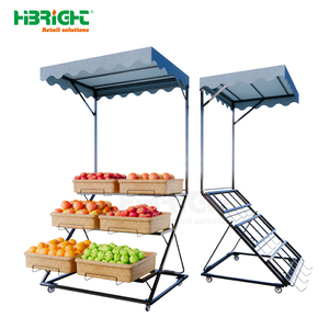 Étagère de présentation de fruits et légumes pliable multi-niveaux gain de place avec roulettes - Product Image 5