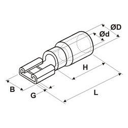 Connettore Faston femmina isolato 6,35 mm, colore rosso, ideale per connessioni elettriche sicure ed efficienti. - Product Image 2