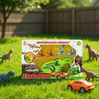 Ensemble de jouets en plastique Turbo Dino Catapult 38x24x7cm pour enfants de 4 à 6 ans avec fonction de lancement de voiture et de dinosaure Marque MAZZEO GIOCATTOLI