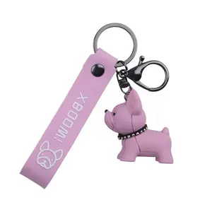 High Quality Design Customized 3D Dog Model Decoration Car Plastic PVC Key chains