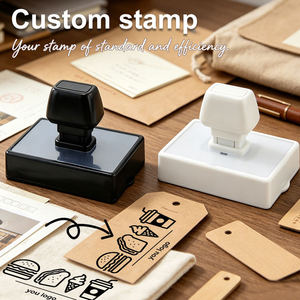 Tampon Carré Photosensible Personnalisé avec Logo et Signature, Auto-encrant, Idéal pour le Marquage de Papier Kraft et Toile au Bureau - Product Image 1