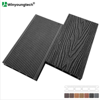 Plancher en bois composite extérieur standard européen, surface en grain de bois WPC, antidérapant pour terrasse et jardin