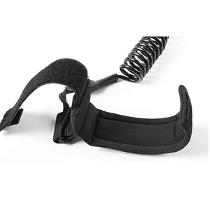 Surf Leash 10ft 5.5mm TPU Corde de sécurité élastique avec boucle de fixation Noir Design minimaliste unisexe - Product Image 3