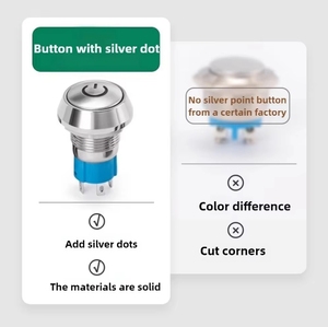 Solvay 12Mm Bóng Đầu Điểm Duy Nhất Kim Loại Nút Chuyển Đổi Không Thấm Nước Nhỏ Chuyển Đổi Với Ánh Sáng 12-24V Tự Khóa Thông Tư - Product Image 3