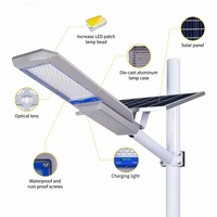 Lampe solaire à piles pour poteau, alimentée par énergie solaire, 100w 200w 300w 400w IP65, pour jardin et route