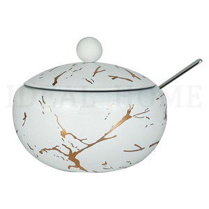 Basso MOQ fabbrica di alta qualità rivestimento bianco adesivo in <span class=keywords><strong>argento</strong></span> 304 in acciaio inox ciotola di zucchero con coperchio e cucchiaio in acciaio inox - Product Image 6