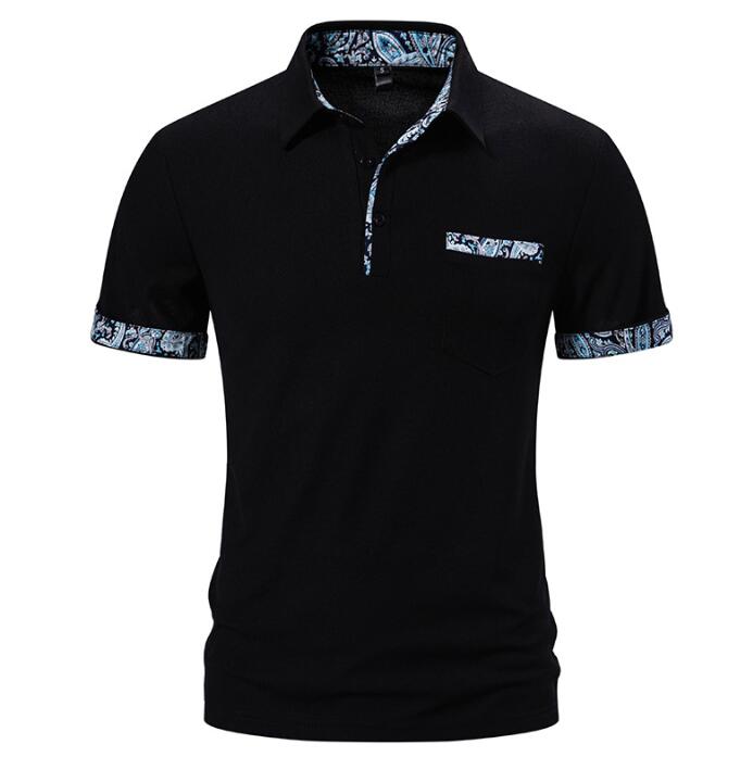 Men's Casual Summer Streetwear Paisley Short Sleeve Golf Polo T