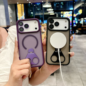 เคสโทรศัพท์มือถือแม่เหล็กฝ้าแบบหมุนได้สำหรับ iPhone 17 Air 16 15 PRO MAX ขาตั้งกล้องเลนส์กระจกฝาครอบที่จับแบบด้าน - Product Image 2