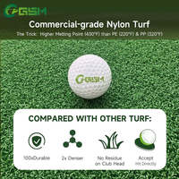 Tapis d'entraînement de golf en nylon GSM durable pour putting et swing 3D, pour practice intérieur/extérieur, antidérapant et résistant à l'usure