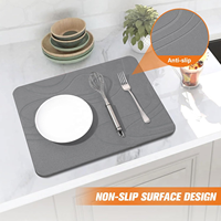 Tapis de diatomite antidérapant super absorbant Tapis de bain en pierre de diatomite à séchage rapide pour porte-vaisselle de cuisine