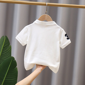 Polo in cotone ricamato oversize da bambino con colletto a risvolto e maniche corte, <span class=keywords><strong>abbigliamento</strong></span> estivo per neonati - Product Image 3