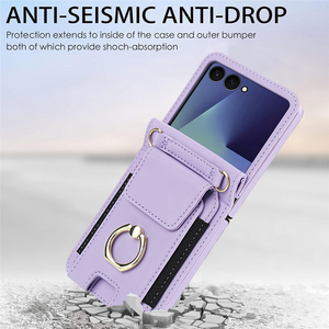Funda de Teléfono Tipo Cartera Plegable de PU de Lujo Discreto con Protección de 360° y Ranuras para Tarjetas para Samsung <span class=keywords><strong>Z</strong></span> Flip7/6/5/<span class=keywords><strong>4</strong></span>/3 <span class=keywords><strong>Moto</strong></span> - Product Image 6