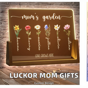 Regali Personalizzati per San Valentino per Mamma, Figlia, Figlio, Bambini, Nonna - Decorazione da <span class=keywords><strong>Tavolo</strong></span> Personalizzata con Nome e Fiore del Mese di <span class=keywords><strong>Nascita</strong></span> - Product Image 4