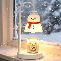Lampe chauffe-bougie électrique sans flamme pour Noël, diffuseur d'arômes, design maison de neige en bois d'hévéa, pour chambre à coucher