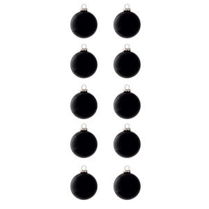 PAQUETE DE 10 BOLAS DE VIDRIO, DIAMETRO 6CM, COLOR NEGRO BRILLANTE - Product Image 1