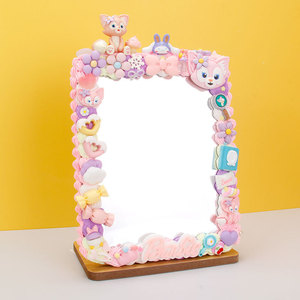 Modern Art <strong>Deco</strong> Single Side Folding Dressing <strong>Mirror</strong> Portable Wooden Frame Handmade Tabletop Makeup <strong>Mirror</strong> Students Wedding - Product Image 5