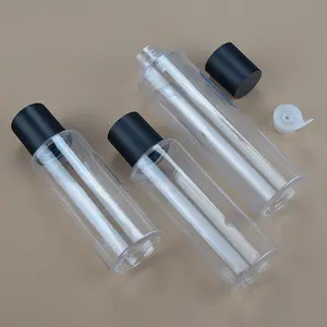 Botol toner kosmetik plastik transparan kosong, 100ml 120ml 150ml dengan tutup sekrup