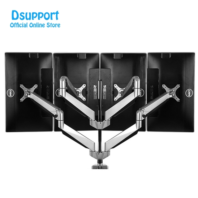 D7Q Quad-arm Desk Monitor Mount 10"-24" Gas Spring Arm Bracket Full Motion in Stock