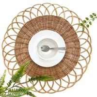 Assiette décorative en rotin naturel de haute qualité, faite à la main, style classique, origine Vietnam, marque TUYET DUNG, FAD4 Holiday