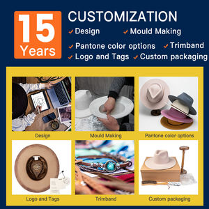 Huayihats Lady feutre de laine large bord Fedora chapeaux couleur jaune dur bord rigide pour les fêtes pêche affaires décontracté extérieur extérieur - Product Image 2