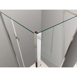 Caja de ducha plegable con apertura de libro con pared lateral fija H 190 cromo transparente Fijo 67,5-70-Puerta 87,5-90 - Product Image 2