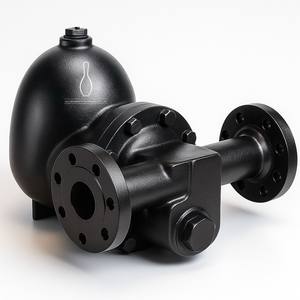 Trampa de vapor horizontal BFS5F de acero al carbono con brida ANSI300 PN25, flotador de bola y termostática - Product Image 1