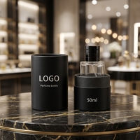 Flacon pulvérisateur de parfum rond en verre transparent de luxe 30ml 50ml 100ml, atomiseur vide personnalisé pour parfum à brume fine avec boîte