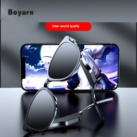 Boyarn Sun Lunettes de Soleil Intelligentes Rondes Surdimensionnées en Plastique Transparente pour Femmes et Hommes avec Fonction Musique