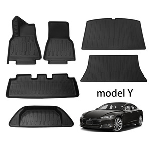 แผ่นรองพื้นรถยนต์ Shunyue ลายทาง 5 ชิ้น สำหรับ Tesla Model X ป้องกันอย่างทนทาน - Product Image 2