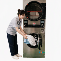 12KG Overload Protected Coin QR Code IC Card Operated Washing Machine Commercial Self-Service Washer-Dryer for Community