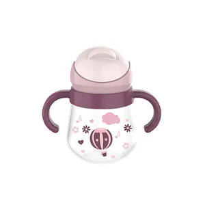 Novos produtos de alimentação do bebê BPA Free Lovely Cartoon Baby Sippy Cup Baby Training Bottle com palha