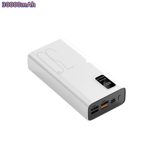Factory Hot 30000mah Power Bank Digital Display Battery Bank 4USB Type C Output Super Fast Charging PD 22.5W Power Bank 20000mAh