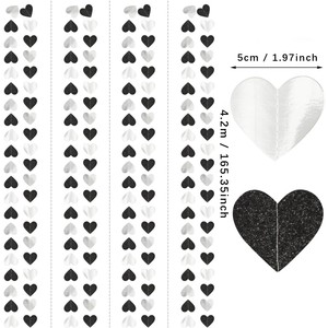 Guirnalda de Corazones Rojos, Adornos Colgantes en Forma de Corazón, Cadena de Papel con Doble Corazón, Patrón de Amor, para el Día de San Valentín, Fiestas de Cumpleaños - Product Image 4