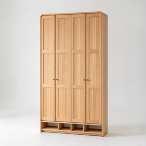 Modern Solid Wood <b>Shoe</b> Rack Cabinet Multi Door Storage <b>Wardrobe</b> with Open Shelf for Bedroom Entryway - Product Image 1