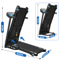 Caminadora Eléctrica Plegable y Móvil para Gimnasio Interior, con 3 Niveles de Inclinación, Peso Máximo del Usuario 120 kg, Suministro de Fábrica