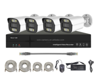 Kit NVR 4 Canaux avec 4 Caméras IP Bullet Extérieures et Alimentation par Câble, Option PoE, pour Fabricants de Caméras de Surveillance CCTV