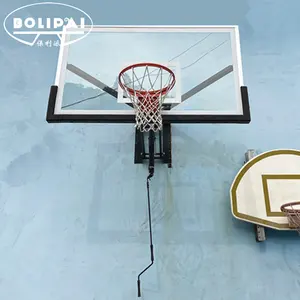 Bolipai ajustável parede montada vidro basquetebol Backboard & Hoop