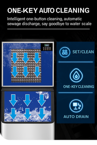 Machine à <span class=keywords><strong>glaçons</strong></span> <span class=keywords><strong>automatique</strong></span> électrique <span class=keywords><strong>avec</strong></span> écran LED, <span class=keywords><strong>glaçons</strong></span> carrés pour usage commercial dans les hôtels, restaurants, cuisines - Product Image 4