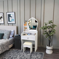 Ensemble de coiffeuse moderne modulaire à LED, coiffeuse éclairée pour appartement, chambre à coucher, meubles de maison, utilisation en salle de bain