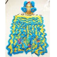 Costume de danse de lion de mascotte de festival traditionnel chinois fait à la main Costume de Performance de deux personnes ton bleu
