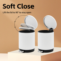 Vente en gros de poubelle de 5 L avec couvercle, poubelle de salle de bain blanche avec pédale, mini poubelle pour la maison et le bureau