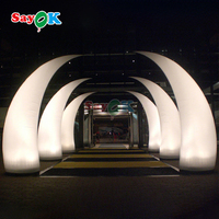 Cône gonflable géant de 15 m, éclairage LED, pilier gonflable pour la décoration publicitaire d'événements