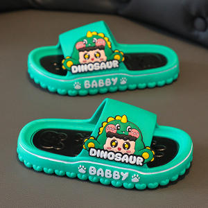 Летняя классная домашняя обувь с открытым носком для мальчиков и девочек, новые милые Нескользящие тапочки с мягкой парусиновой подошвой из овчины - Product Image 3