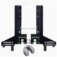 Outil de mesure d'alignement de rail d'ascenseur moderne pour usage résidentiel, règle en alliage d'aluminium noir avec 6 billes magnétiques