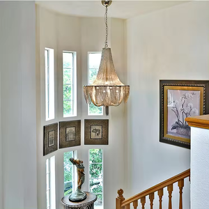 Zèle Éclairage mariage Artistique frange pendentif lumière Moderne En Aluminium Chaîne Gland Lustre - Product Image 5