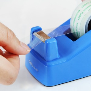 Deli <b>Tape</b> Dispenser 811 Blue Plastic With Steel Cutter For Small <b>Tapes</b> - Product Image 3