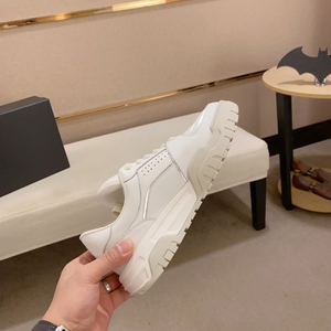 Baskets décontractées pour femmes en cuir de vachette véritable première couche, à semelle épaisse, bout blanc, lacets avant, nouvelle collection printemps 2025, polyvalentes - Product Image 2