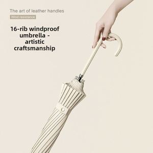 ร่มโค้งมนเรียบหรูแบบมินิมอล 16 ซี่โครง กันลม กันน้ำ ร่มยาว - Product Image 2
